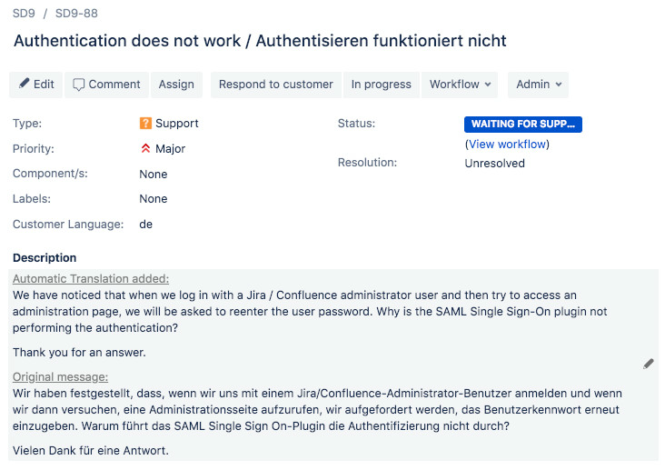 customer requests are being translated