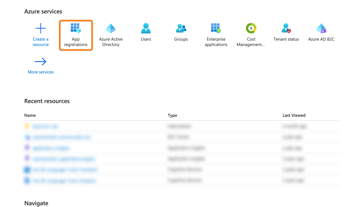 4 go to azure and app registrations.png