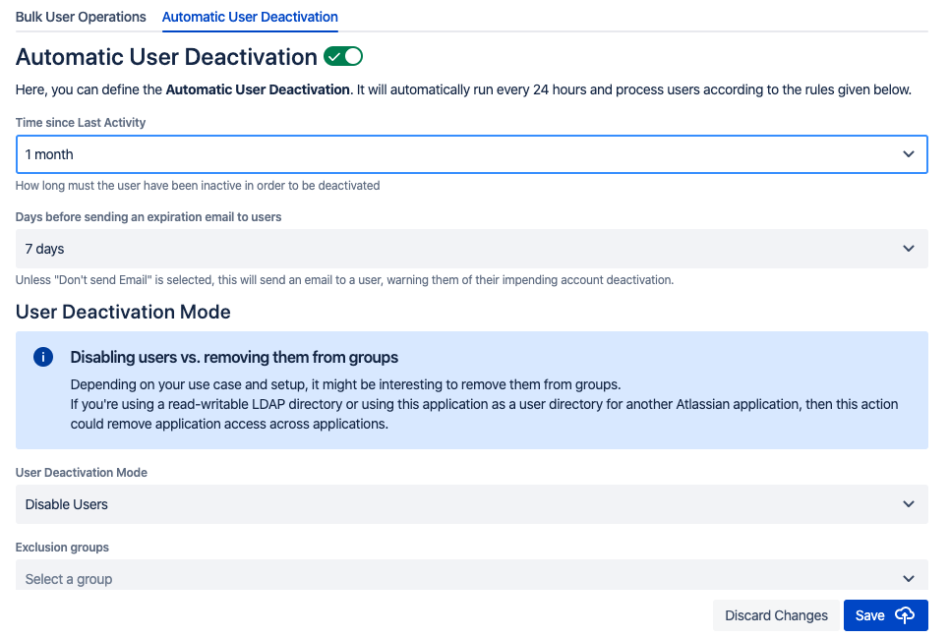Automatic User Deactivation