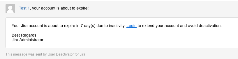 Warning about being deactivated