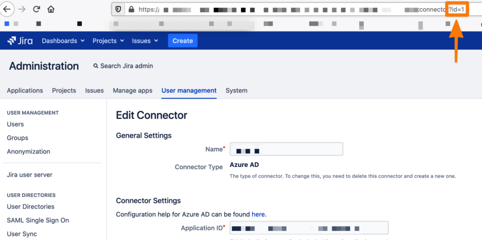 User Sync Show Connector ID